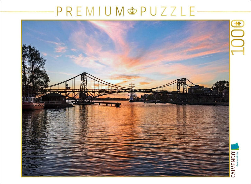 CALVENDO Puzzle Kaiser Wilhelm Brücke im Sonnenuntergang 1000 Teile Lege-Grösse 64 x 48 cm Foto-Puzz