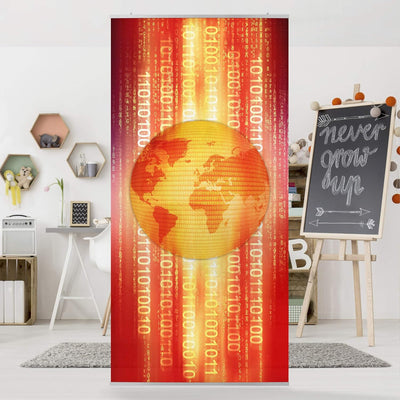 Bilderwelten Raumteiler Digital Planet 250x120cm inkl. transparenter Halterung 250x120cm incl. trans