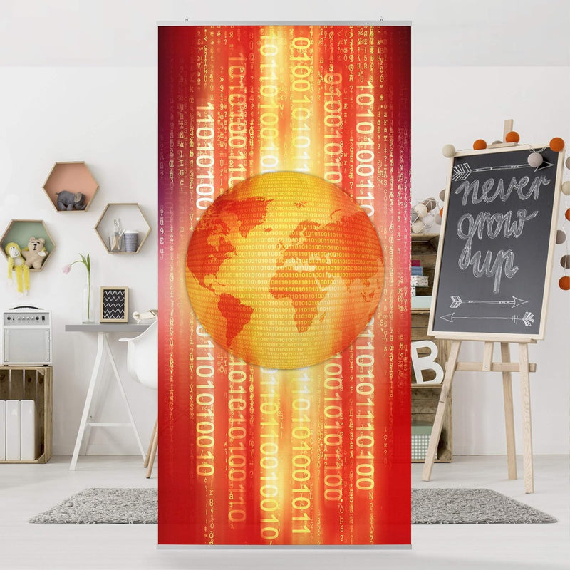 Bilderwelten Raumteiler Digital Planet 250x120cm inkl. transparenter Halterung 250x120cm incl. trans