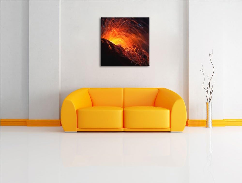Pixxprint Vulkanausbruch als Leinwandbild/Grösse: 70x70 cm/Wandbild/Kunstdruck/fertig bespannt, 70x7