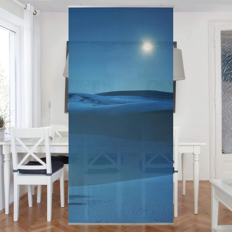 Bilderwelten Raumteiler Vollmond über der Wüste 250x120cm inkl. transparenter Halterung, inkl. trans