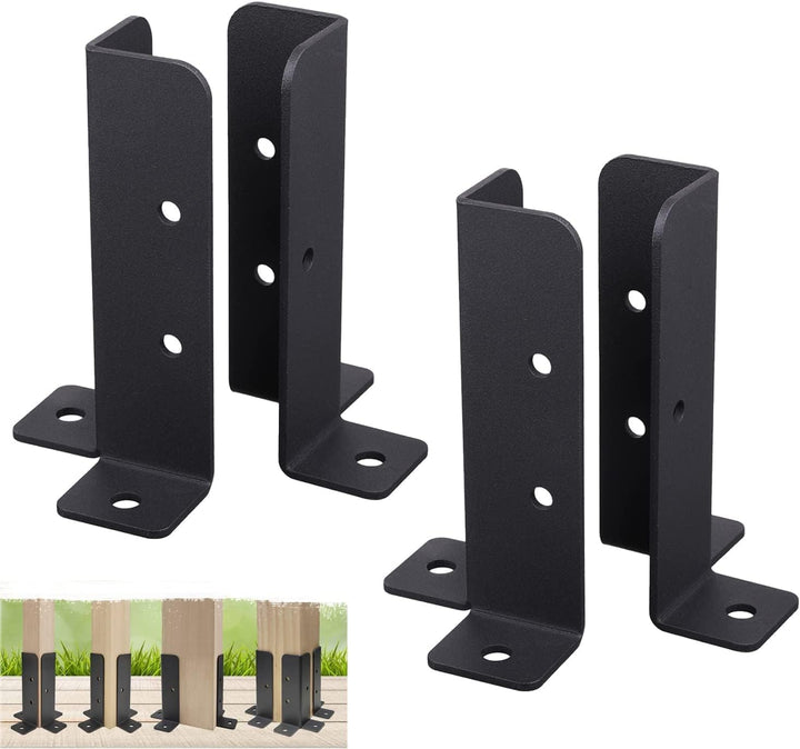 VANROUG 4pcs post anchor adjustable Post Shoe Fence Square Wooden Posts Ground Sleeve Fence Support
