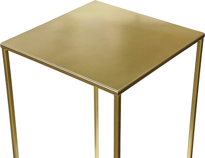 DanDiBo Blumenhocker Metall Gold Eckig 82-42 cm Blumenständer Beistelltisch 96406 Blumensäule Modern