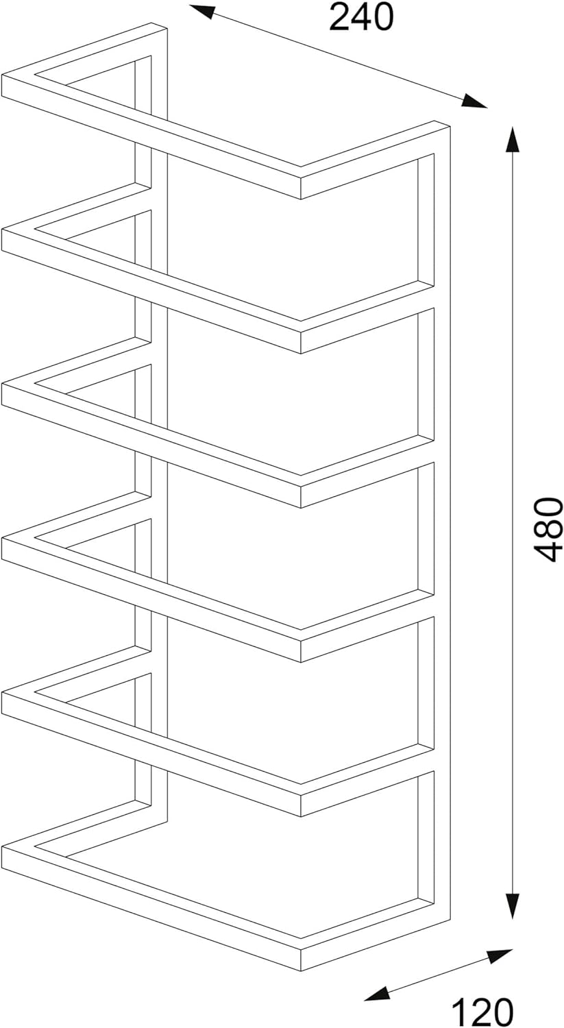 Sealskin Carré Handtuchhalter 5-fach, Handtuchreck zur Aufbewahrung von bis zu 5 Handtüchern, ideal