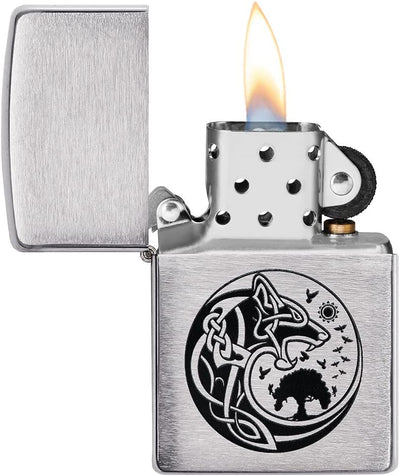 Zippo - Viking - Color Image, Brushed Chrome - Sturmfeuerzeug, nachfüllbar, in hochwertiger Geschenk