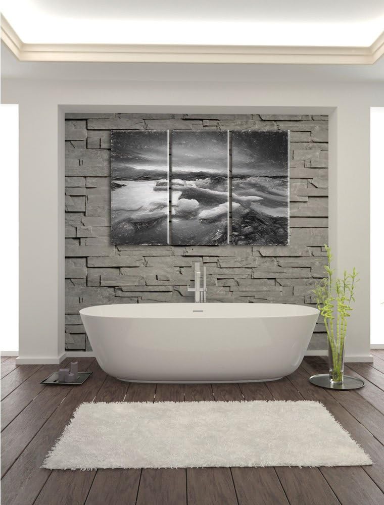 Pixxprint Extreme Eislandschaft als Leinwandbild/Grösse: 3 Teilig (120x80) cm/Wandbild/Kunstdruck/fe
