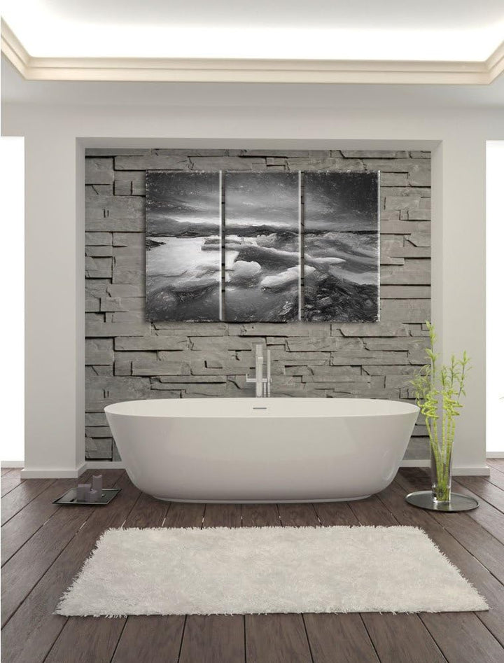 Pixxprint Extreme Eislandschaft als Leinwandbild/Grösse: 3 Teilig (120x80) cm/Wandbild/Kunstdruck/fe