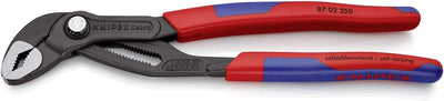 KNIPEX Zangenschlüssel (250 mm) 86 05 250 & 87 02 250 SB Cobra® Hightech-Wasserpumpenzange grau atra