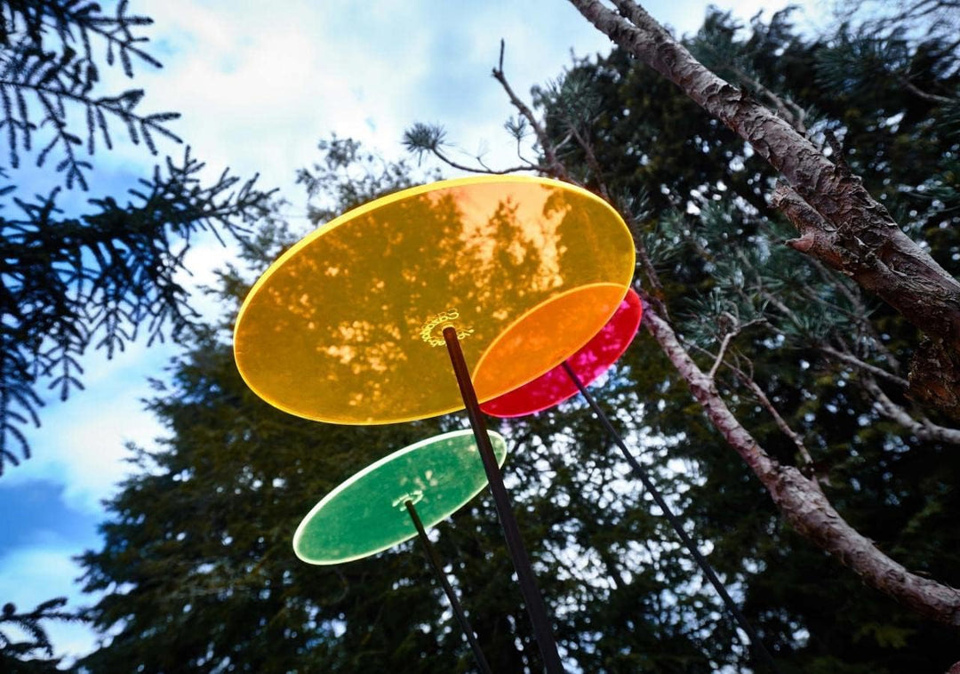 Cazador-del-sol ® - das Original | Duo - Medio | 2 Stück | Sonnenfänger gelb | Durchmesser 15 cm | H