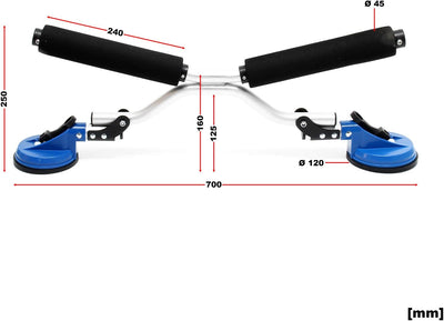 Wiltec Boat Roller PKW Ladehilfe mit Saugnäpfen Autodachladehilfe Kajak Kanu Sliphilfe Fixierungshil