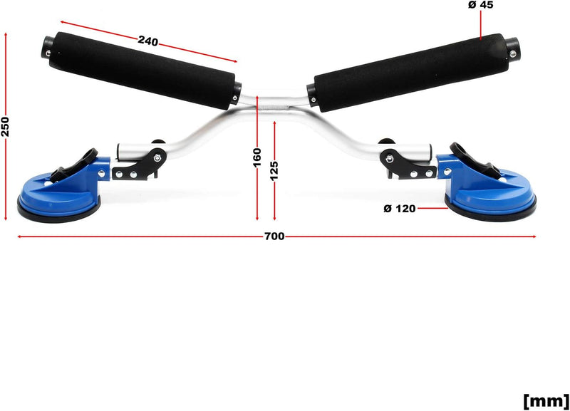 Wiltec Boat Roller PKW Ladehilfe mit Saugnäpfen Autodachladehilfe Kajak Kanu Sliphilfe Fixierungshil