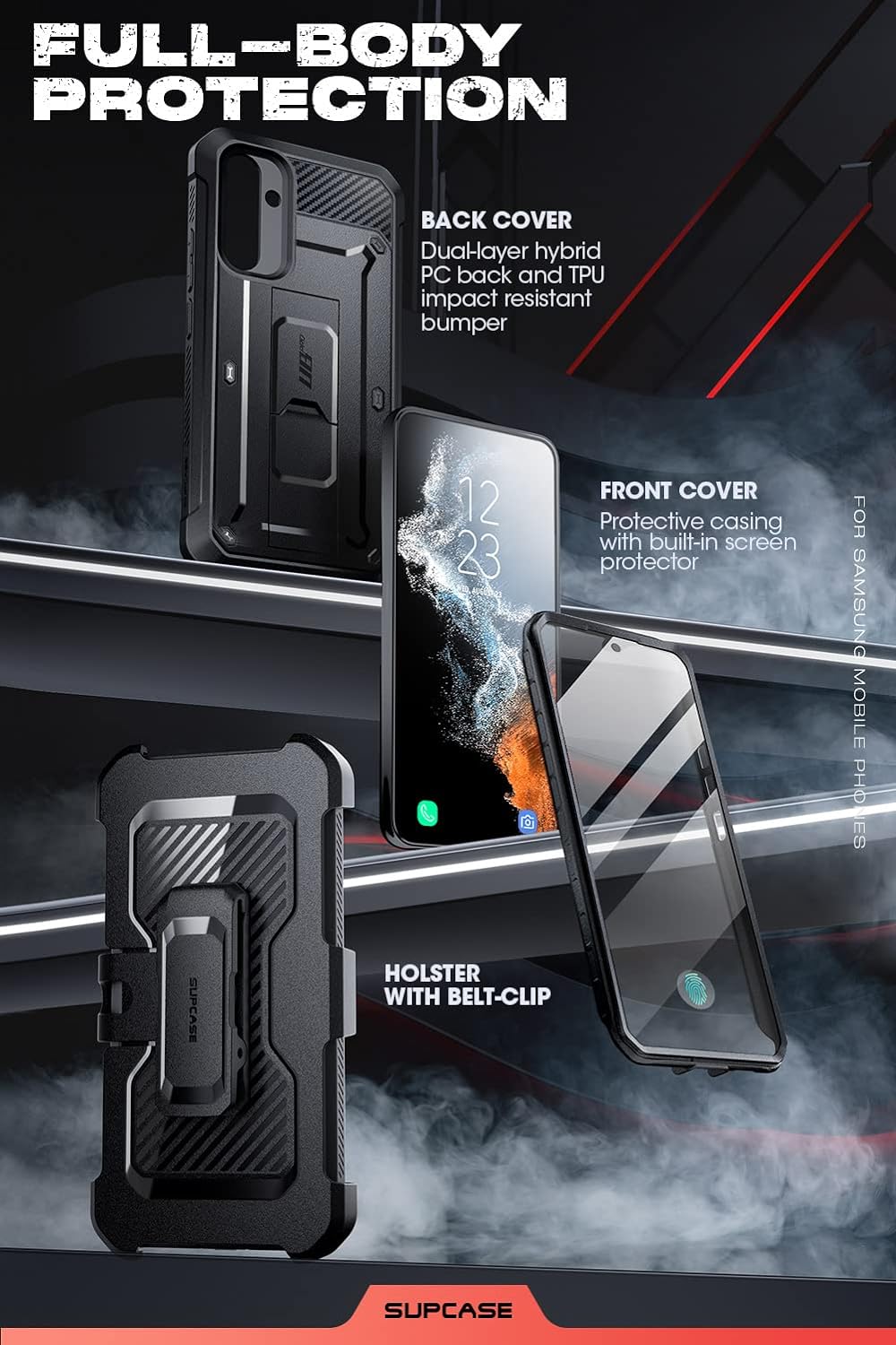 SupCase Outdoor Hülle für Samsung Galaxy A54 Handyhülle Bumper Case 360 Grad Schutzhülle Cover [Unic