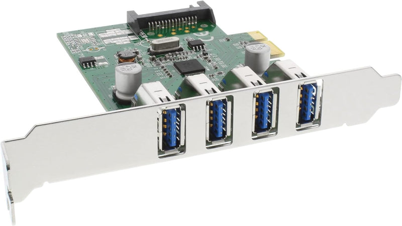 InLine 76661C Schnittstellenkarte, 4x USB 3.0, PCIe, inkl. Low-Profile Slotblech, mit SATA Stromansc