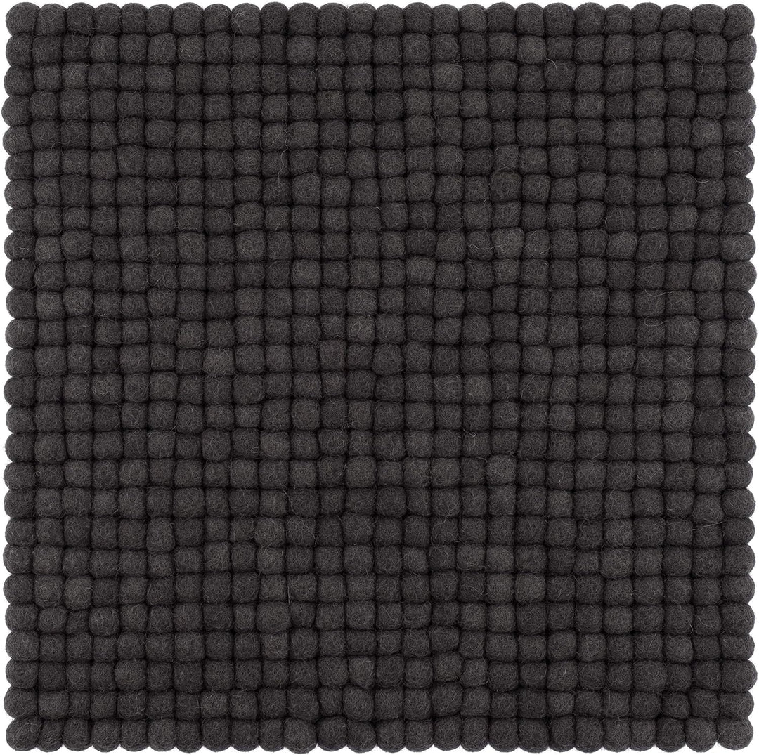myfelt Filzkugel-Sitzauflage Stuhlauflage - Kuno - quadratisch, 36x36 cm, Anthrazit