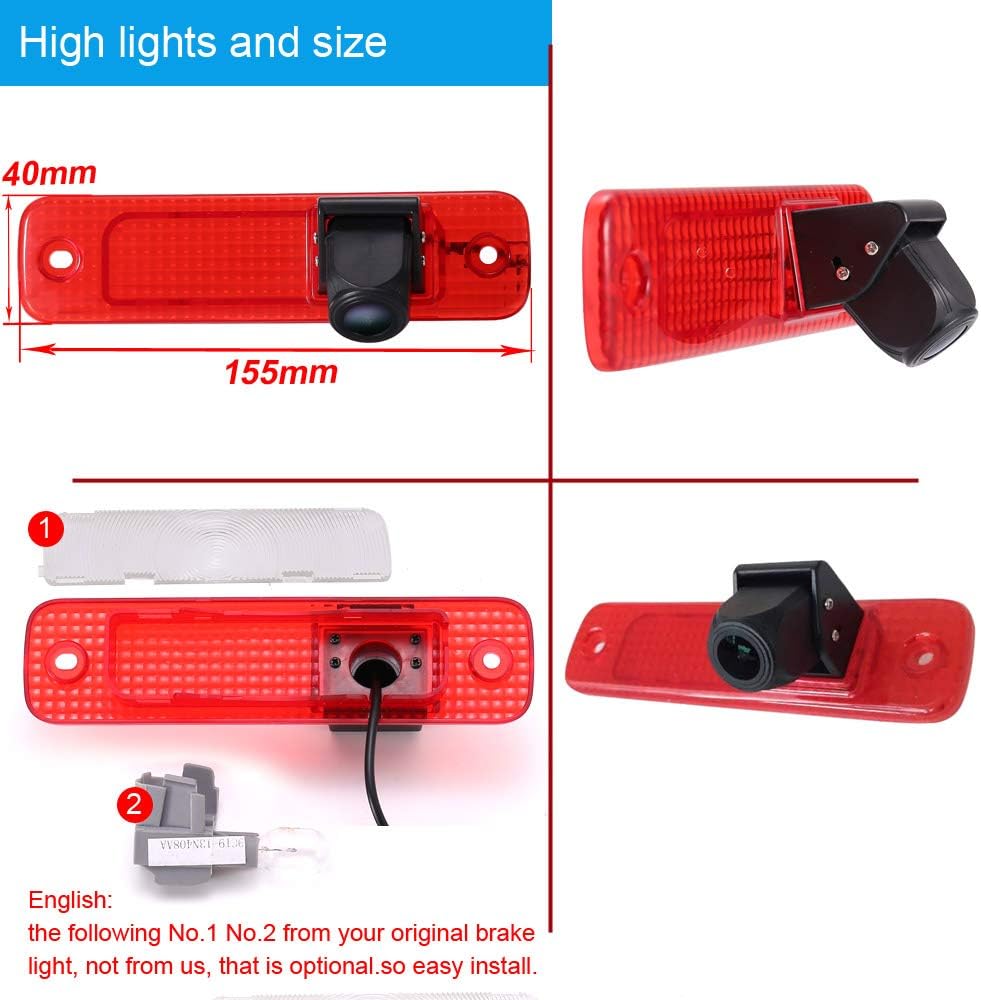 「Rückfahrkamera Transportster + 7 Zoll TFT LCD Bildschirm Monitor」Bremsleuchte Auto Dach Rückfahrkam