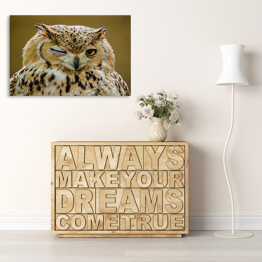 Feeby Bilder Eule Tier 60x40 cm Wohnzimmer Schlafzimmer Büro Flur Küche Wandbilder Modern Bild auf L