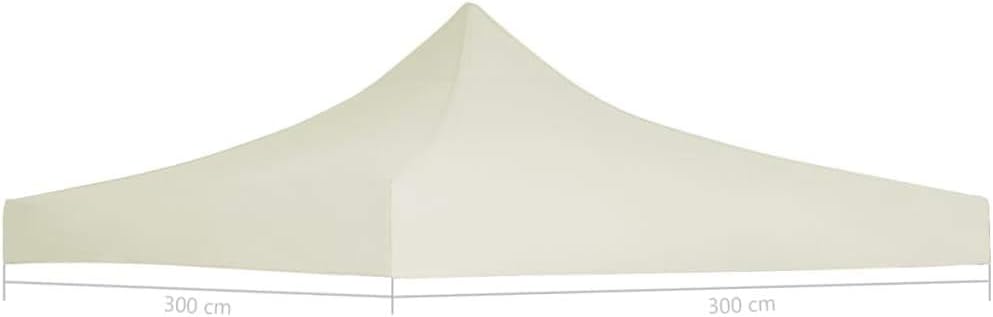Festnight Partyzeltdach Ersatzdach für Pavillon Partyzelt Plane 3 x 3 m Creme (Zeltrahmen ist Nicht