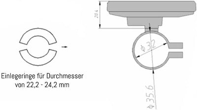 windmeile | Display KT-LCD8H, Tachoanzeige, LCD-Display, Beleuchtet, Multifunktional, E-Bike, Elektr