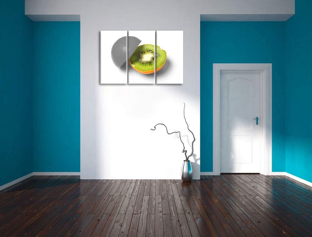 Orangen Kiwi Fruit Früchte Obst schwarz/weiss 3-Teiler Leinwandbild 120x80 Bild auf Leinwand, XXL ri