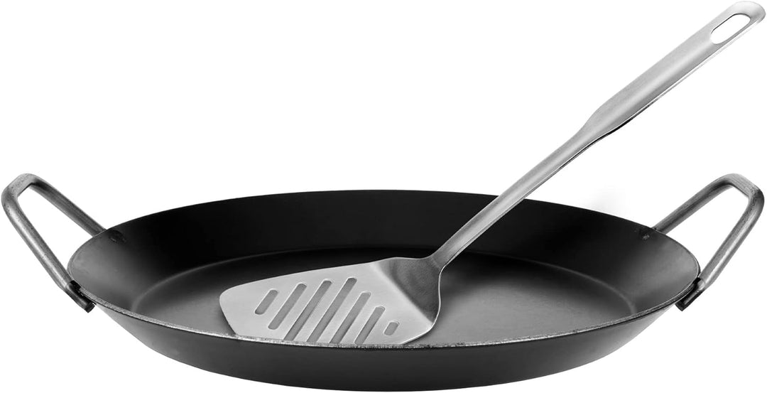 GRÄWE Eisen-Servierpfanne mit 2 Griffen, 32 cm flach, glatt