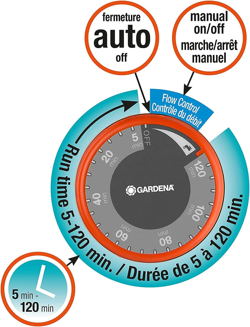 GARDENA Mechanische Wasserzeitschaltuhr mit Durchflussregelung 31169