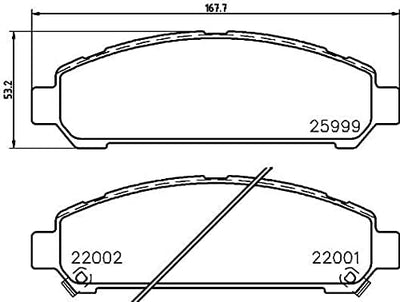 HELLA PAGID 8DB 355 021-821 Bremsbelagsatz - T2327 - Dicke/Stärke: 18.7mm - Bremssystem: Advics - mi