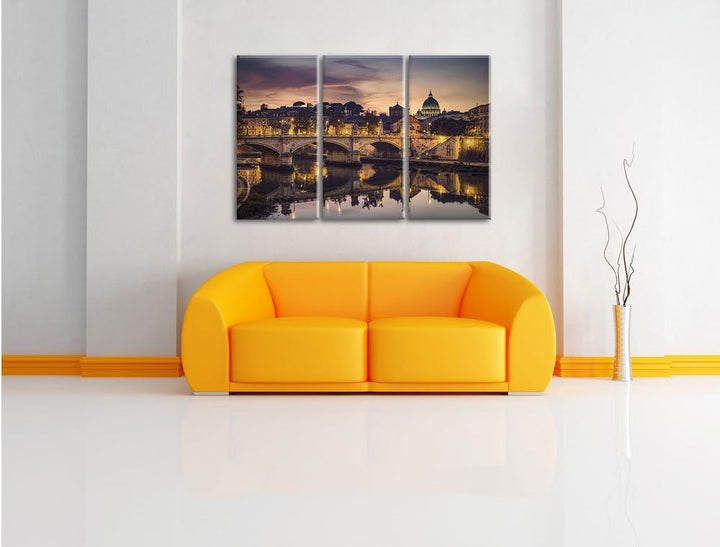 Pixxprint Rom Kathedrale St. Peter als Leinwandbild/Grösse: 3 Teilig (120x80 cm) cm/Wandbild/Kunstdr
