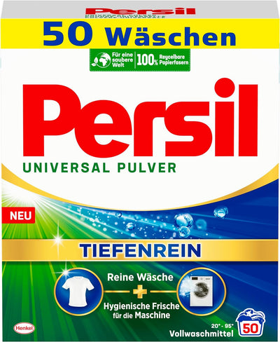 Persil Universal Pulver Tiefenrein Waschmittel 100 WL (2x50 Waschladungen), Vollwaschmittel für rein