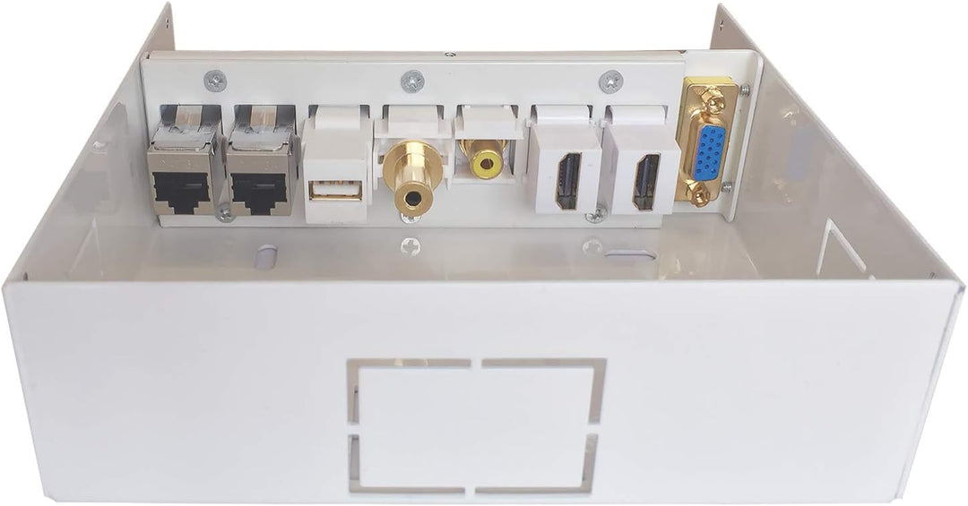 AISENS - AUDIOVISUELLE VERBINDUNGSBOX VGA+2XHDMI+JACK3.5+RCA+1XUSB+2XRJ45 CAT.6A STP, Weiss