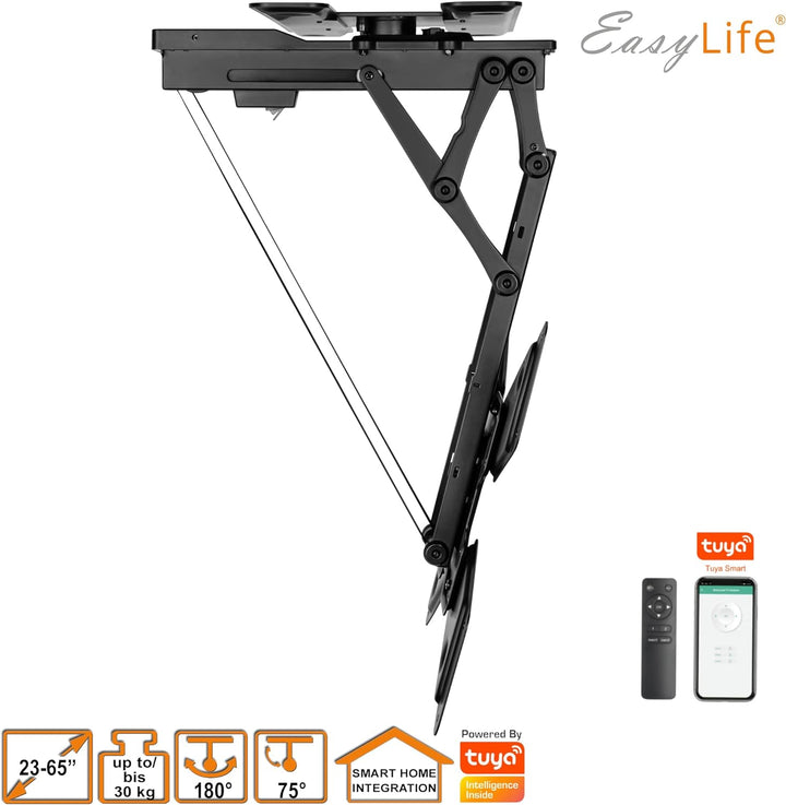 EasyLife TV Deckenhalterung elektrisch drehbar & schwenkbar + Smart Home Integration, 23-65 Zoll, VE