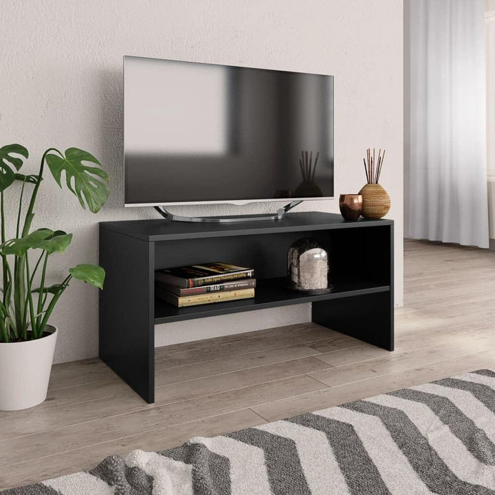 homiuse TV-Schrank Schwarz 80x40x40 cm Holzwerkstoff TV Board Fernsehschrank Fernsehtisch TV Lowboar