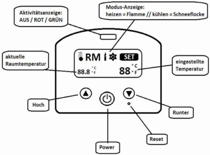 Steckdosen-thermostat ST35 Digital mit Fühler, zum Heizen & Kühlen, Universal