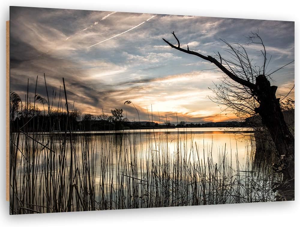 Wandbild Natur Modern Deko Kunst Bilder Landschaft Grau 90x60 cm