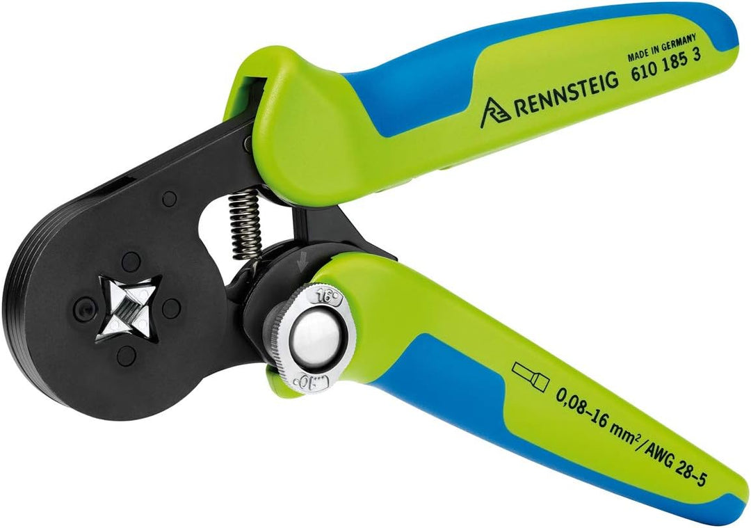 Rennsteig Aderendhülsencrimpzange PEW8.185 (selbsteinstellend, 4 Crimpflächen; 0,08-16 mm², AWG 28-5