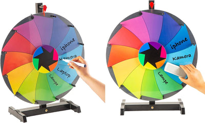 Glücksrad zum Drehen 48cm Gross - Gluecksrad Spiel mit 18" Drehrad & Stativ | Glücksrad Zum Selbstge