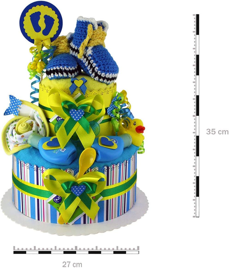 MomsStory – Windeltorte Junge | DIY Windelgeschenk | Baby-Geschenk zur Geburt Taufe Babyparty | Baby