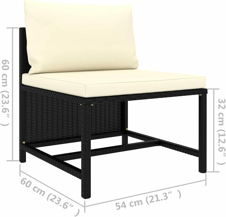 Festnight Modular-Mittelsofa Ecklounge Lounge Sofa Couch mit Kissen Gartensofa Gartenmöbel Set Ratta