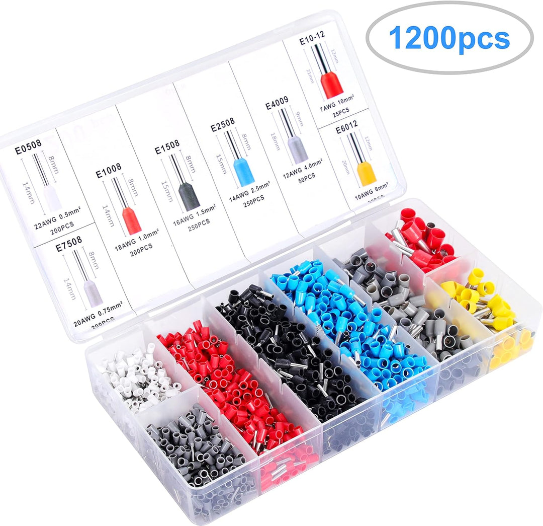 Aderendhülsenzangen-Set - Flytuo Crimpzangen Aderendhülsen Set mit 1200 Stück Aderendhülsen Tool Kit