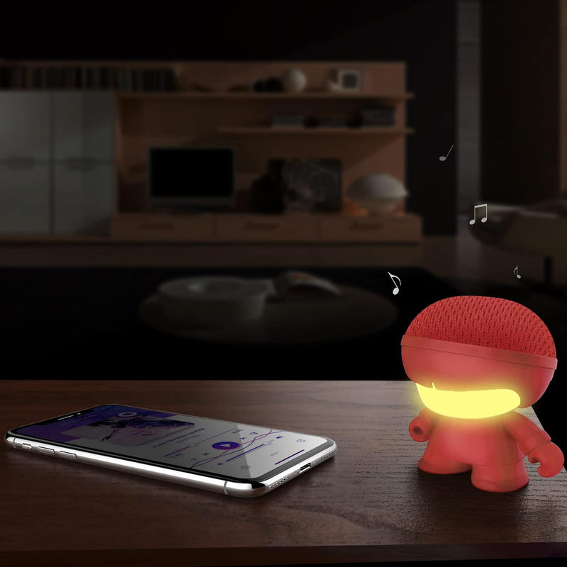Xoopar - Mini Xboy Rot - Tragbarer Mini-Bluetooth-Lautsprecher mit LED-Licht - Leistungsstarker 360°