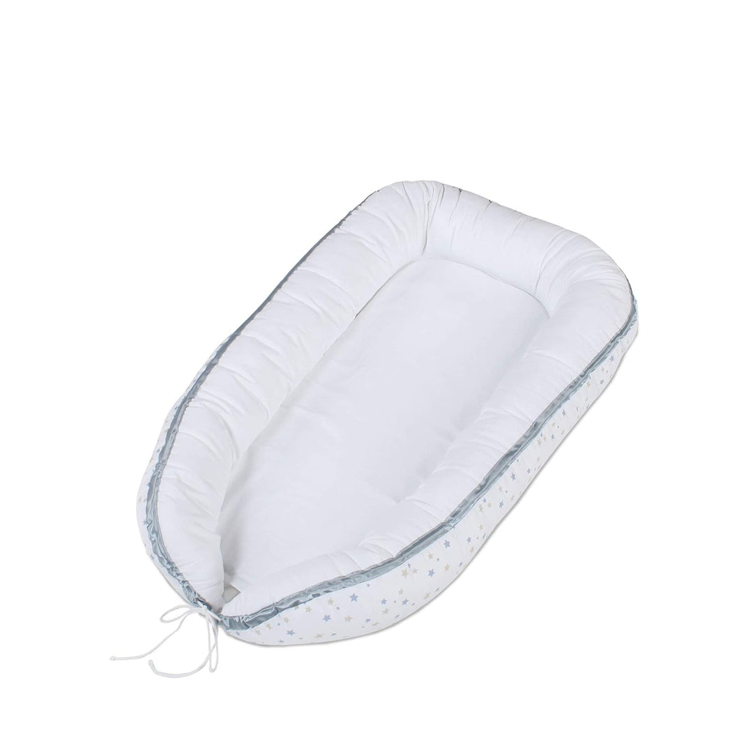 babybay Kuschelnest, weiss Sternemix sand/azurblau, Weiss Sternemix Sand/Azurblau