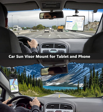 woleyi Auto Sonnenblende Tablet Halterung, KFZ LKW Sonnenblende Handy Autohalterung Clip mit 1/4" Sc