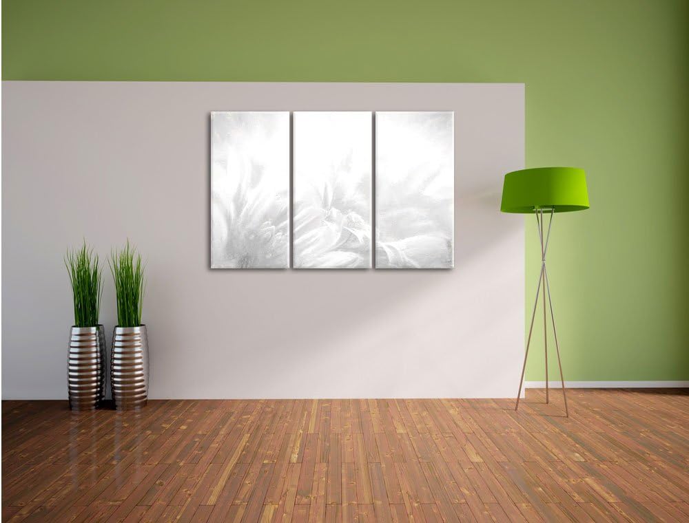 Pixxprint Gerbera-Blume als Leinwandbild/Grösse: 3 Teilig (120x80 cm) cm/Wandbild/Kunstdruck/fertig