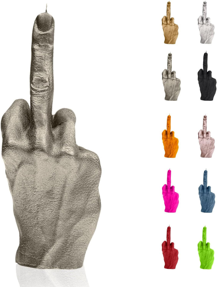 Candellana Kerze in Form eines Mittelfingers | FCK | Höhe: 20 cm | Messing | Brennzeit 30h | Kerzeng
