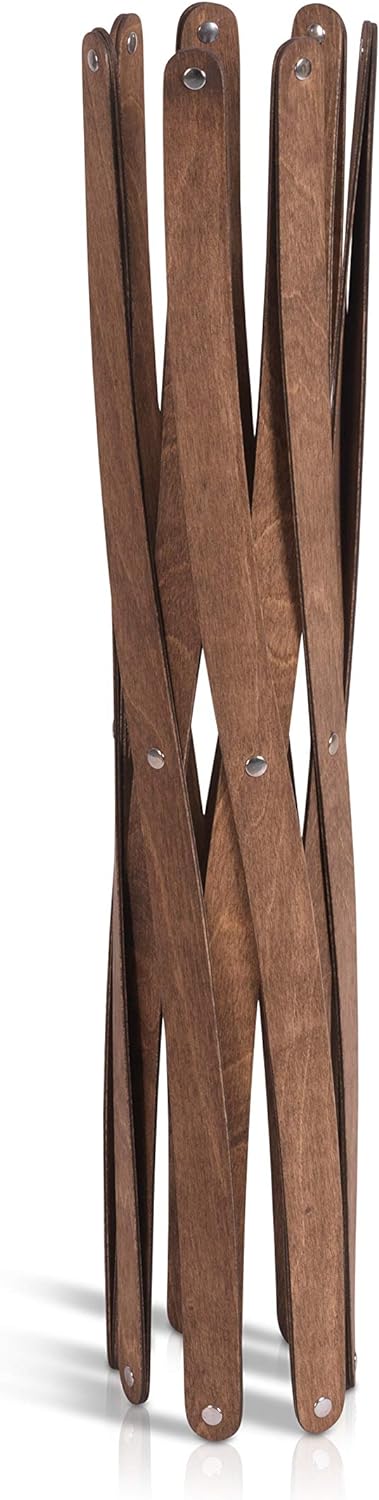 Marie Pi, Wäschesammler, grössenverstellbar, Holz Gestell walnuss, Wäschesack schwarz Walnuss/Schwar