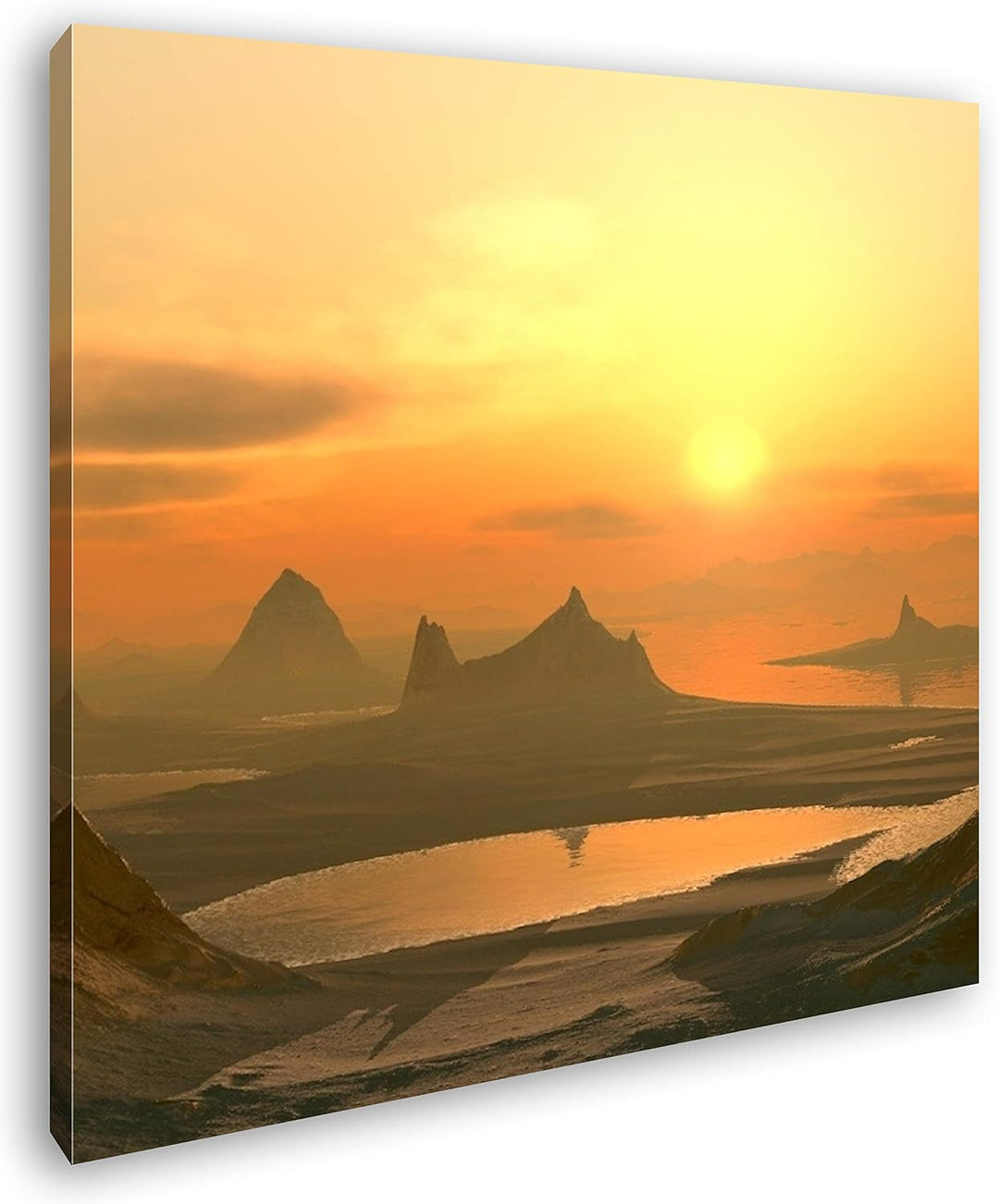 deyoli Idyllische Berglandschaft Format: 60x60 als Leinwand, Motiv fertig gerahmt auf Echtholzrahmen