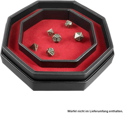 shibby Würfelbrett mit Würfel-Ablage und Deckel für alle Tabletop Spiele - 23,5cm (rot), Rot