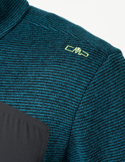 CMP Leichte Fleece-Strickjacke mit Netz 56 Deep Lake-Schwarz, 56 Deep Lake-Schwarz