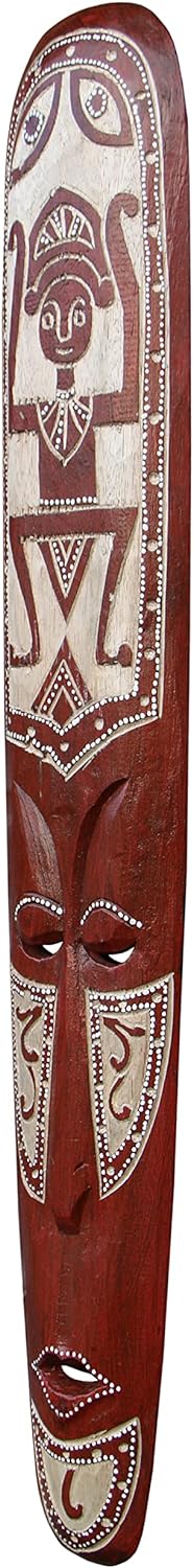 Unbekannt Schöne 100 cm Wand Maske Maori Tribal braun Holz Tier Afrika Maske89