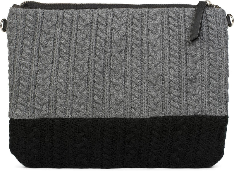 styleBREAKER Clutch Tasche mit Zopfmuster, abnehmbarer Schultergurt und Handschlaufe, Schultertasche