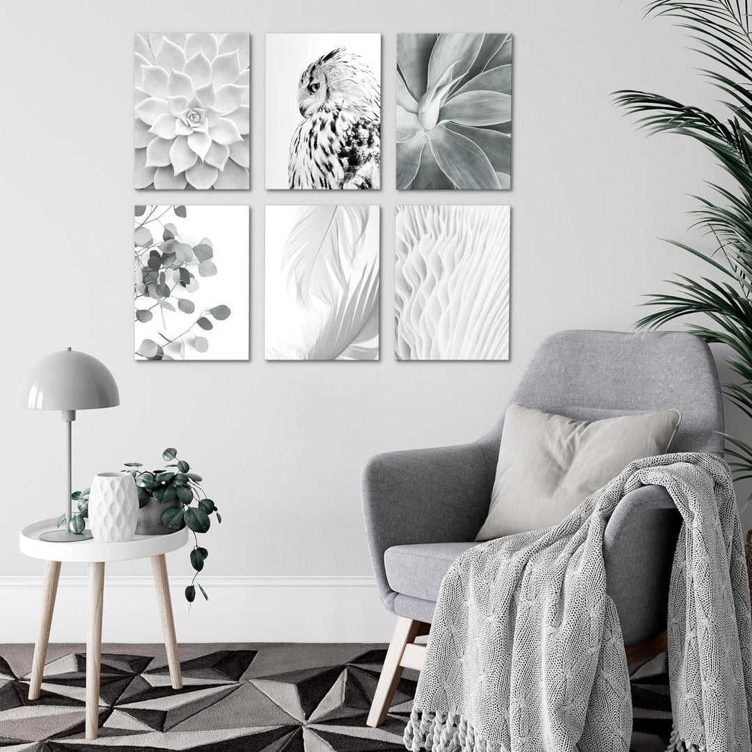 Novart Set Wandbilder - KEIN EXTRA RAHMEN BENÖTIGT - Wohnzimmer Schlafzimmer - Bilder Modern Boho Eu